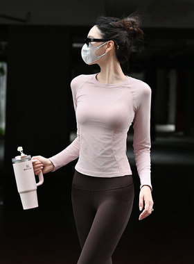 上新价59丨Beemen无缝一体织瑜伽服女上衣秋冬季打底健身运动长袖