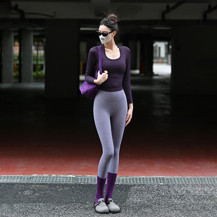 外穿显瘦训练健身运动上衣女 固定杯长袖 Beemen秋冬新款 瑜伽服套装