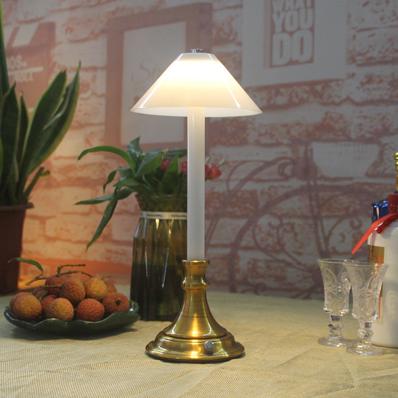 法式复古充电台灯文艺清吧酒馆西餐厅英式桌灯咖啡氛围灯定制LOGO