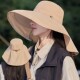 户外防晒大檐帽子女夏季 出游露营登山渔夫帽披肩护颈遮阳帽太阳帽