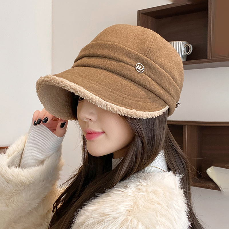 秋冬季宽帽檐鸭舌帽子女大头围帽