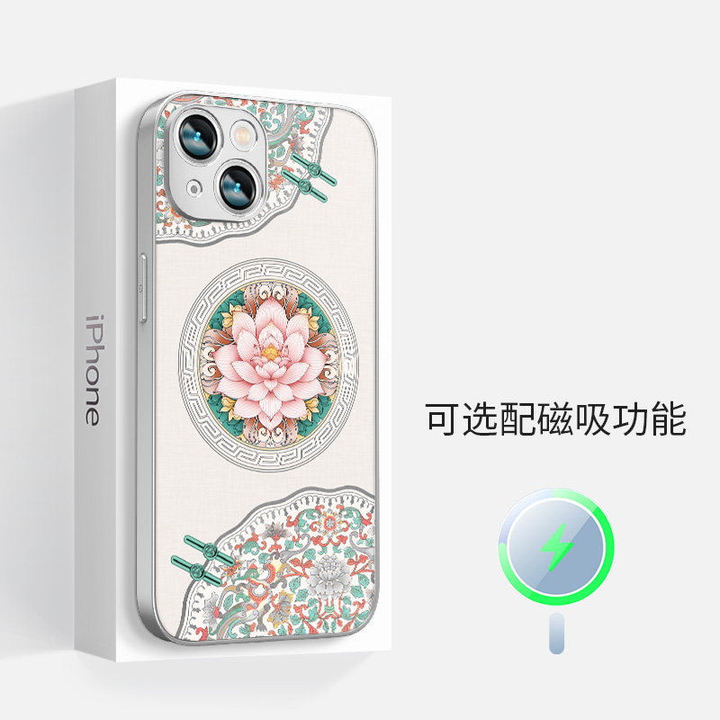 捣旦国度适用于iphone16苹果15磁吸手机壳14promax女玫瑰金白粉莲花13简约12全包镜头边框超薄散热保护套新款