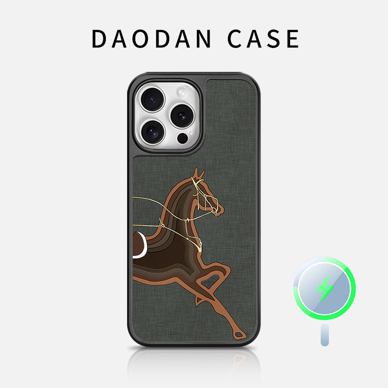 适用于苹果iphone17promax手机壳16plus高端magsafe磁吸15骏马飞奔中国风14硅胶防摔13全包边个性保护套新款