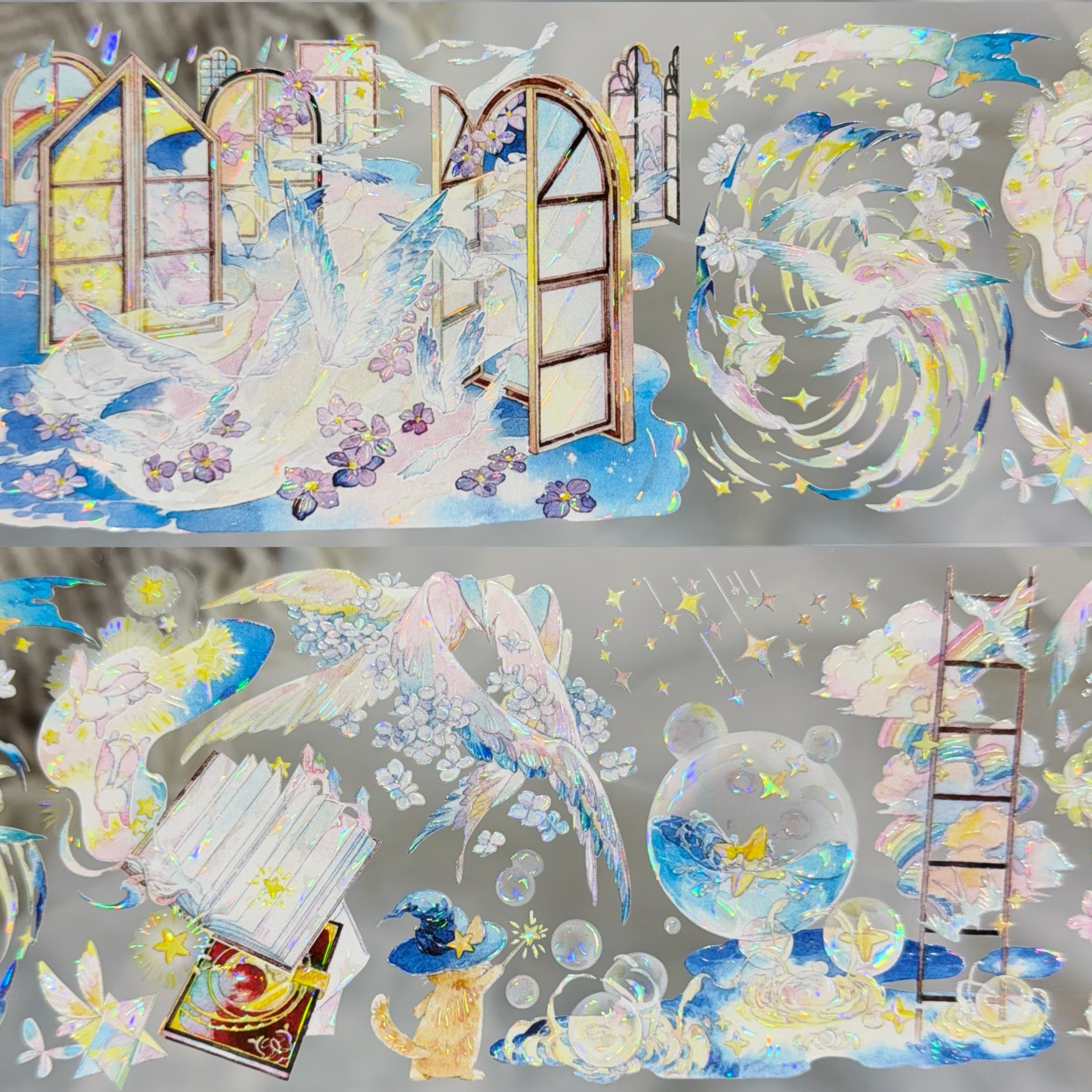 梦翼星漩 Shine新品甜系胶带PET贝壳光梦幻星空动物手帐咕卡流麻