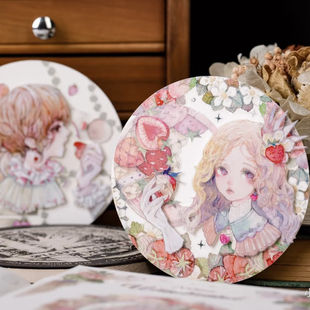 绝版 半熟草莓七日信台产PET胶带树下下下粉色少女心手帐咕卡素材