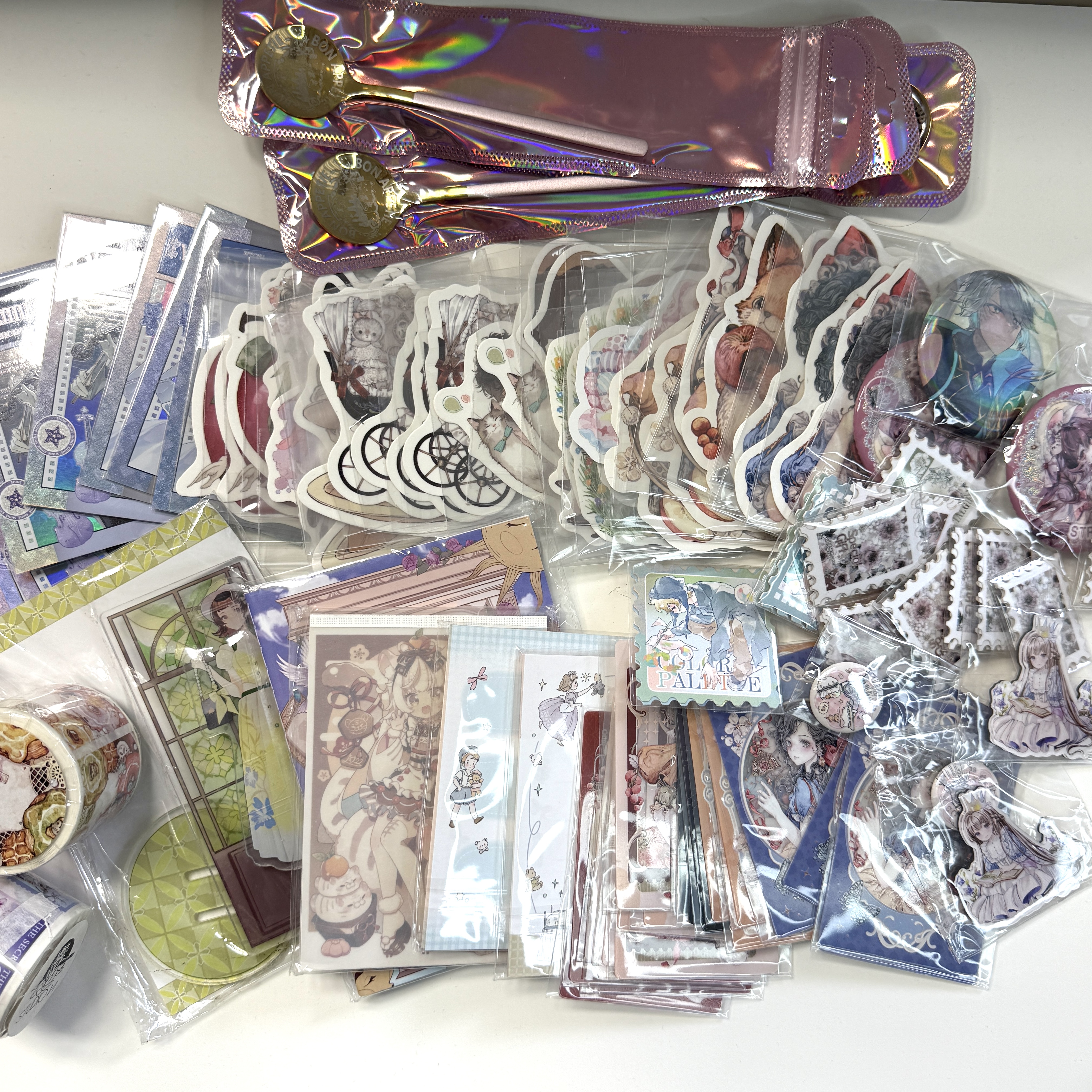 手帐周边 Shine逆向镭射卡异形卡立牌徽章便签本冰箱贴长柄勺合集