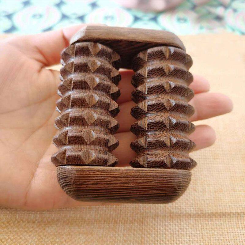 鸡翅木手部手掌按摩器搓手锻炼手指关节手握滚轮老年人健身按摩器