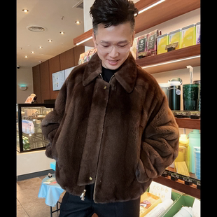 翻领新潮风时尚 休闲 冬季 夹克 南兮 NANXI小众设计焦糖色插肩袖