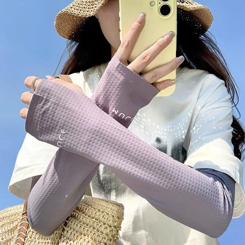 韩国宽松防晒冰袖女士新款夏季高颜值防紫外线骑行护手臂遮阳冰丝