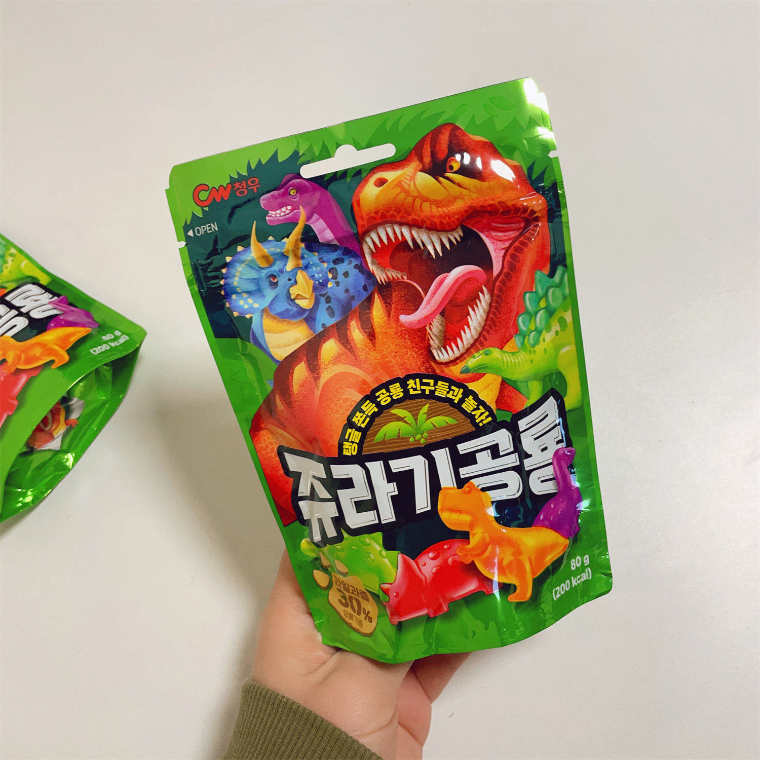 4味恐龙形软糖 cw韩国进口糖果软糖QQ糖儿童0脂 侏罗纪动物形状