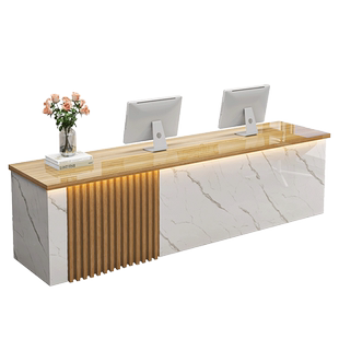 中式吧台收银台柜台公司前台接待台店铺小型服装店现代商用办公桌