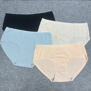头100%全棉抗菌透气三角裤 无痕裤 女纯棉中腰少女生一片式 女士内裤