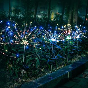 烟花灯圣诞节蒲公英led节日满天星彩灯草坪铜线灯地插太阳能灯串