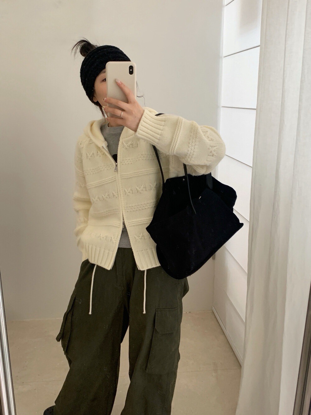 韩系简约风小个子麻花连帽针织外套女宽松双拉链毛衣开衫上衣厚