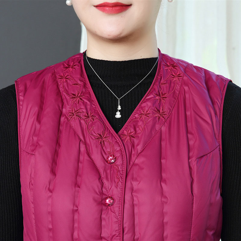 中老年羽绒棉马甲女内穿秋冬妈妈装大码坎肩加厚马夹保暖内胆背心