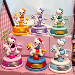 正版三丽鸥HelloKitty童心小马盲盒系列光动乐可爱摆件女生礼物