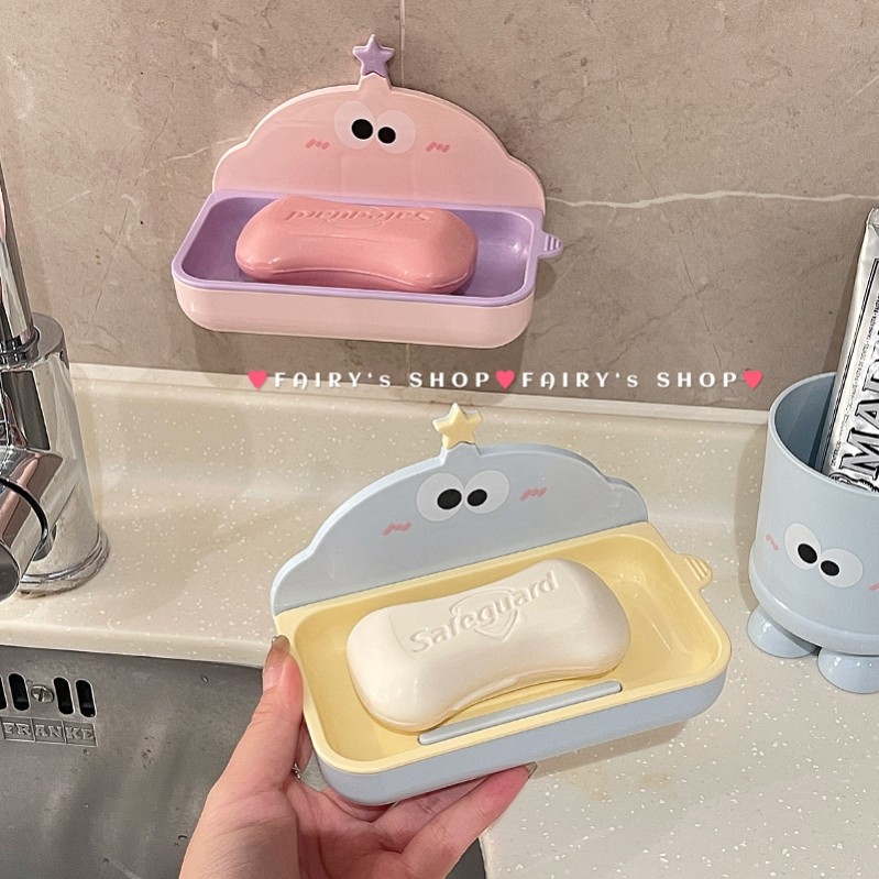 双层沥水肥皂盒壁挂式置物架家用免打孔浴室可爱卫生间香皂盒新款