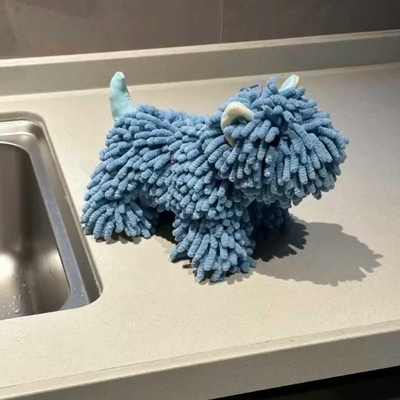 【新家的100个快递】小狗厨房擦手巾挂式可爱超强吸水加厚雪尼尔