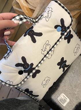 韩国ins博主款电脑包可爱黑色兔子11寸ipad保护套14寸苹果华为笔记本平板收纳包女生外出通勤专用手提内胆包