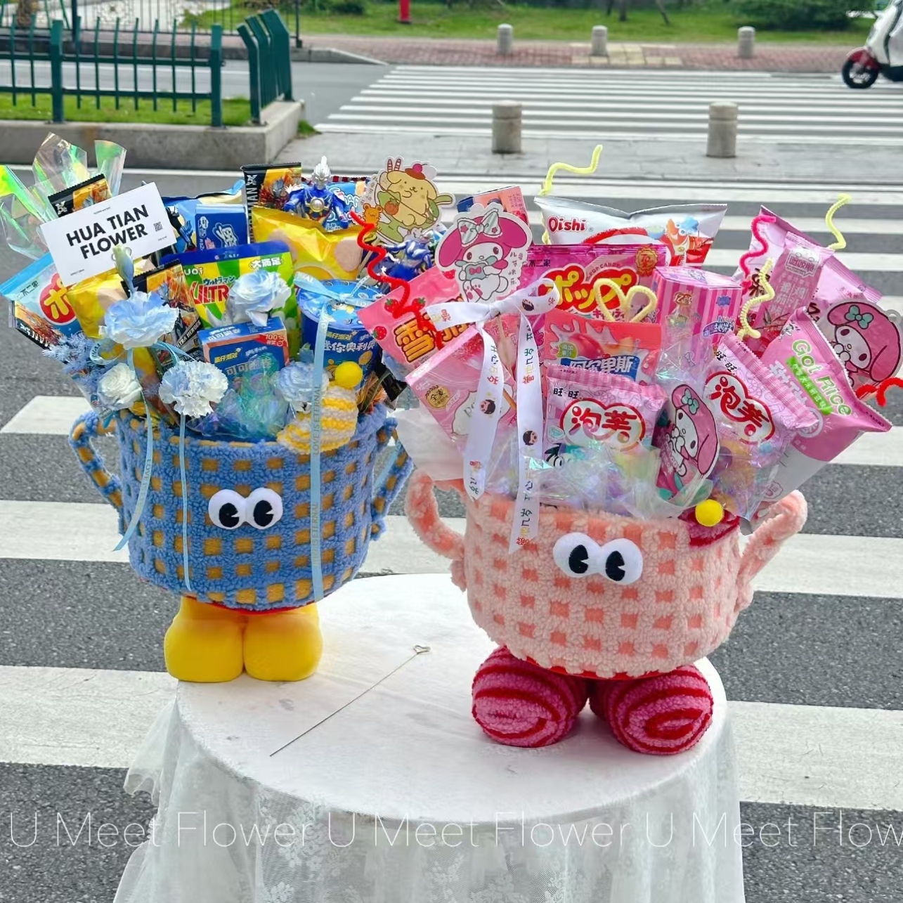 多巴胺小怪兽抱抱桶零食收纳桶桌面置物桶生日惊喜六一儿童节礼物