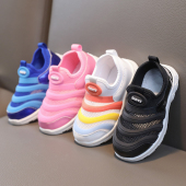男童宝宝小白鞋 儿童毛毛虫童鞋 女童网面透气运动鞋 春夏季 2026新款
