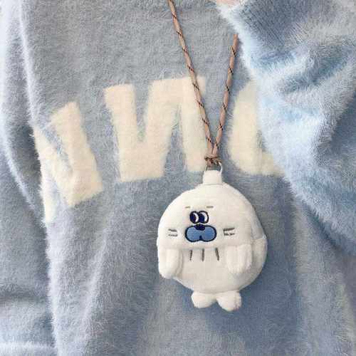 原创卡通海豹可爱毛绒公仔挂脖包