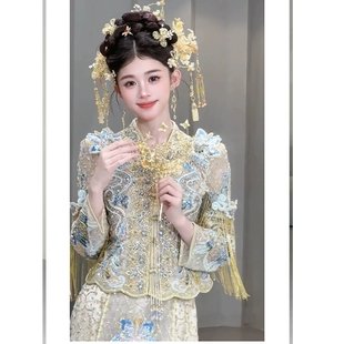 出租赁秀禾服新娘2025新款结婚中式婚纱秋冬季出阁服嫁衣小个子女