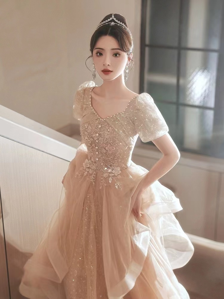 晚礼服出租2025新款年会生日主持人晚宴大合唱团演出礼服大码租赁