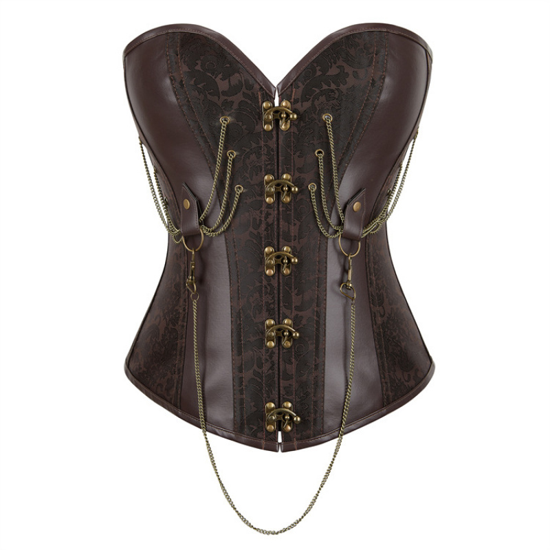 哥特式宫廷链条装饰束腰美体收腹女士腰封腰夹塑身上衣CORSET