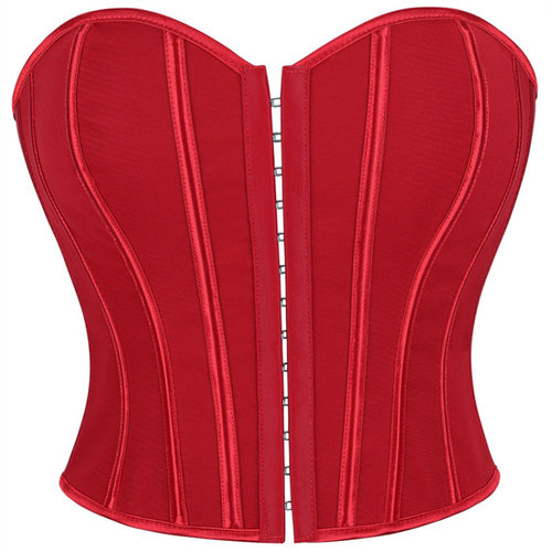 豹纹单排扣女士抹胸塑身衣，托胸