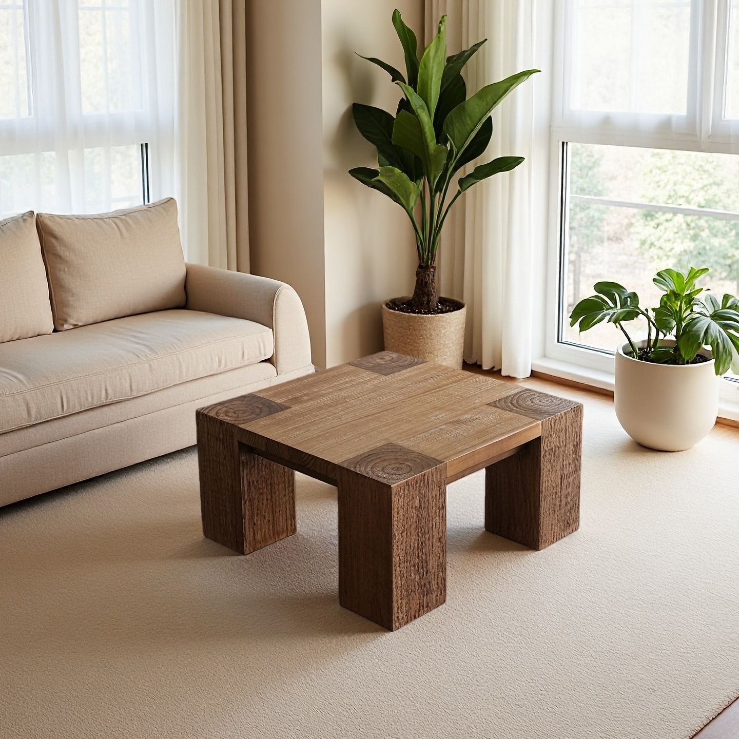 实木茶几原木茶桌现代简约矮桌子