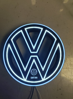 老普桑大众桑塔纳中网标LED动态车标无损安装无颗粒动态模式切换