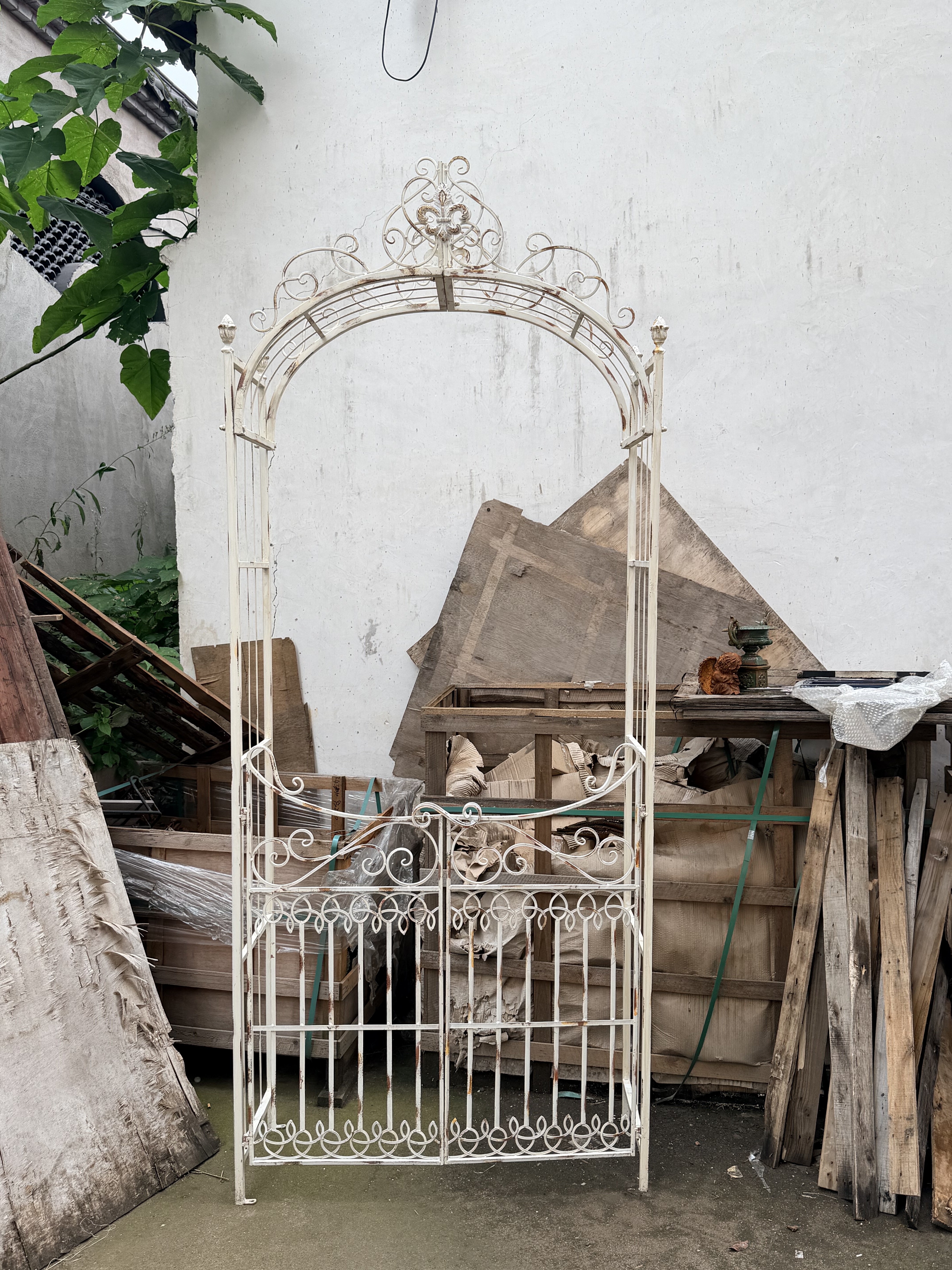 铁艺拱门爬藤架花园装饰杂货庭院摆件入户月季牵引