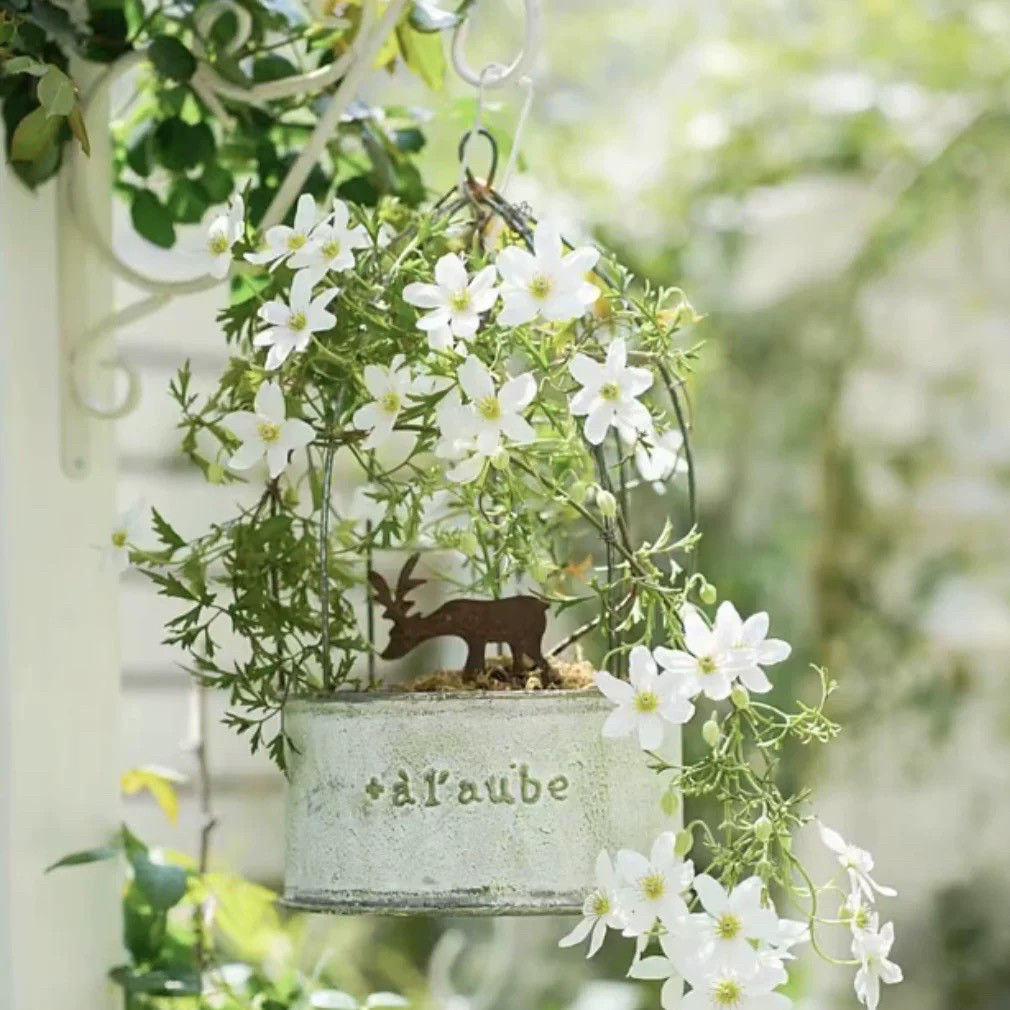 日系铁艺鸟笼花盆