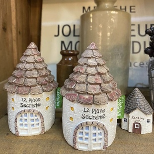 出口日系树脂小房子摆件装饰杂货户外庭院花园杂货花盆装饰