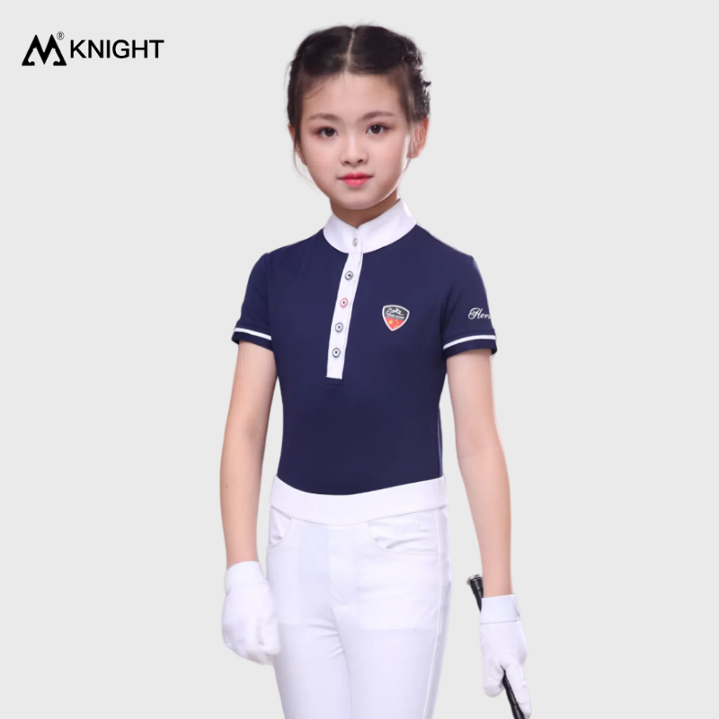 兒童馬術短袖T恤專業騎馬比賽服