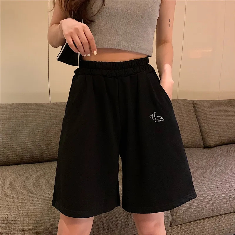 阔腿短裤女夏天百搭新款韩版运动五分裤宽松显瘦学生休闲裤子潮流