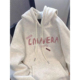 美式 潮牌字母印花连帽卫衣女2025秋冬新款 宽松休闲慵懒风加绒外套