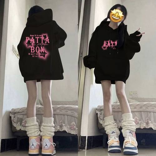 美式高街潮牌纯棉卫衣女秋冬2025