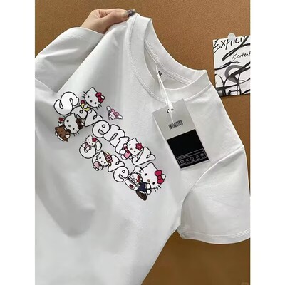 重美式复古卡通趣味印花短袖t恤