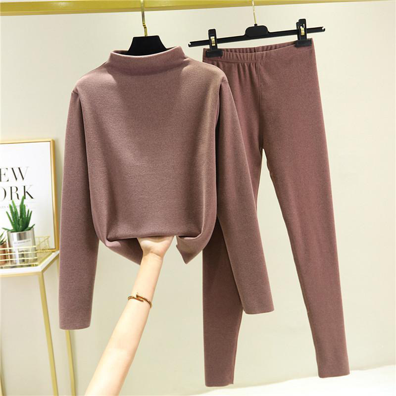 双面德绒发热保暖内衣女套装秋冬双面绒半高领打底衫秋衣裤两件,女装/女士精品,时尚套装,淘宝优惠券,粉丝福利购,淘宝优惠卷