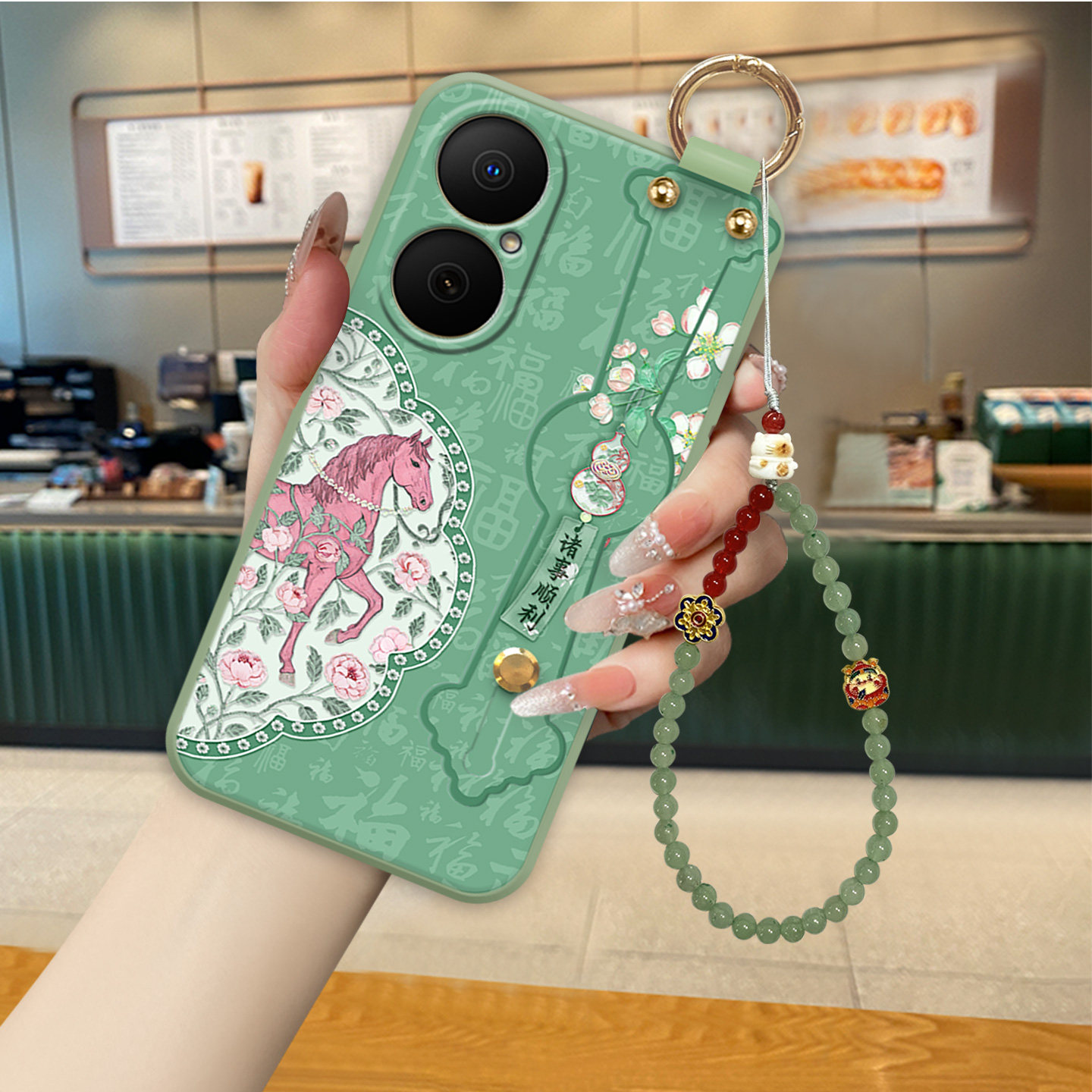 书签花卉马适用于华为畅享80手机壳新款70pro复古国风60X女款腕带50plus带挂绳20全包10E防摔软壳,3C数码配件,手机保护套/壳,淘宝优惠券,粉丝福利购,淘宝优惠卷