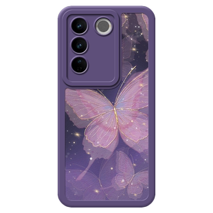 金箔蝴蝶适用于vivos16手机壳vivo时尚文艺s16pro新品s16e女款x90小羊皮x90pro+硅胶全包保护套