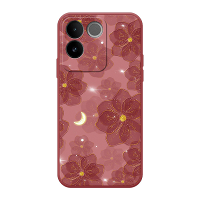 vivo小清新山茶花硅胶手机壳送绳