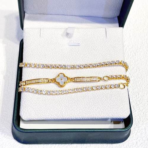 四叶草拌链铜包金电镀