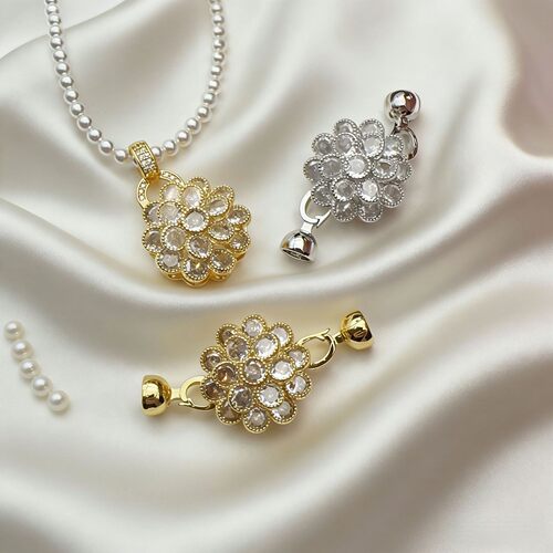 纯铜真金电镀+花朵万能扣