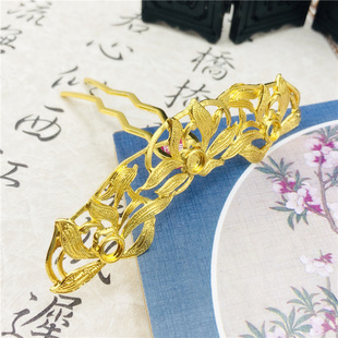 diy饰品配件 古风发簪合计花枝双出发梳步摇汉服自制新娘发饰材料