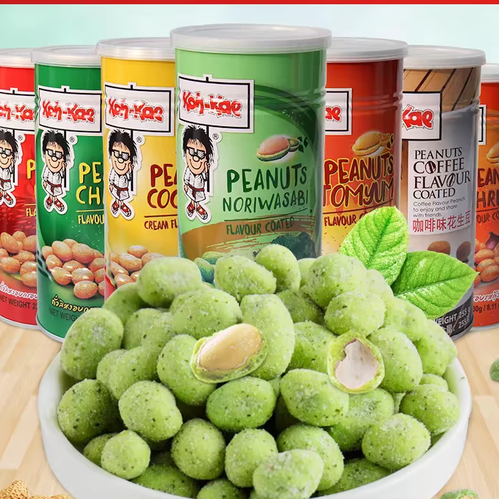 泰国进口大哥花生豆230g罐装芥末烧烤鸡虾椰浆味休闲小吃特产零食