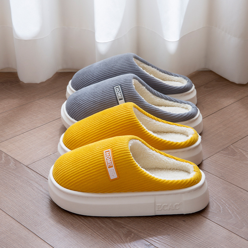 日本进口MUJIΕ棉拖鞋女士秋冬季家用厚底防滑2025新款毛毛绒室内