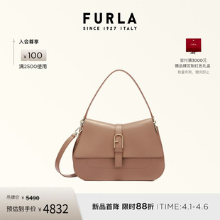 FURLA芙拉FLOW牛皮大号女士手提包斜挎包通勤包 礼物